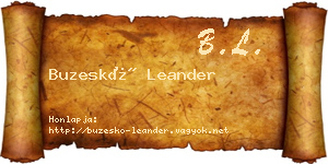 Buzeskó Leander névjegykártya